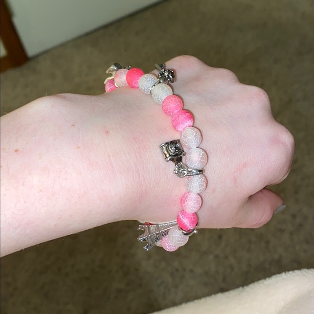 Pink charm bracelet